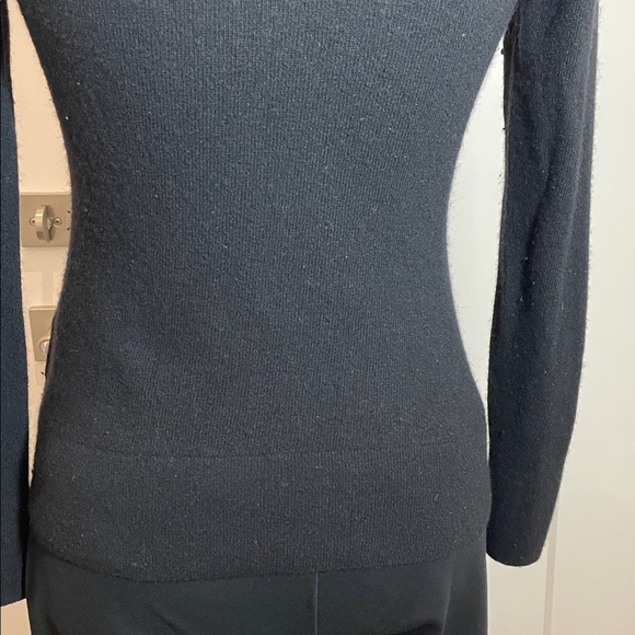 Tory Burch Crewneck Black Long Sleeve Sweater wEmbellished Logo. Style #31093104 - Picture 9 of 10